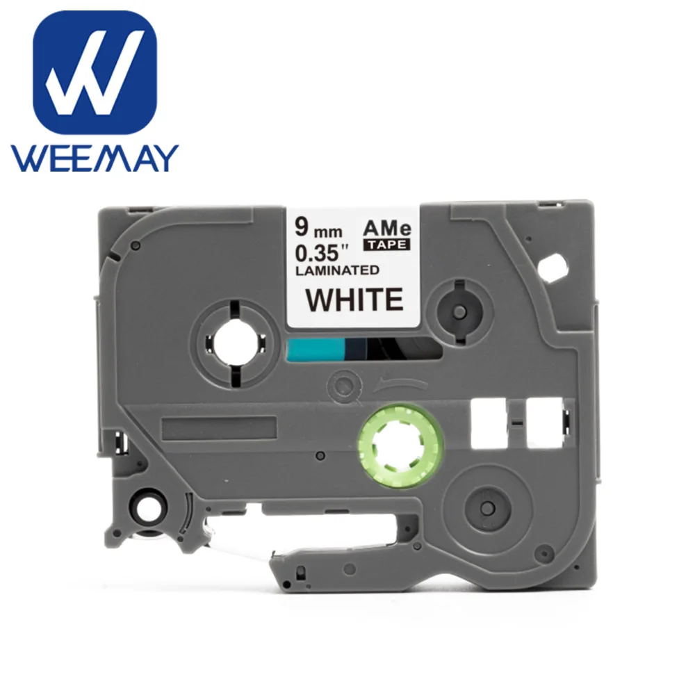 Weemay 9mm Label Tape Tze221 Tze-221 Compatible for Brother P-Touch Label Printer
