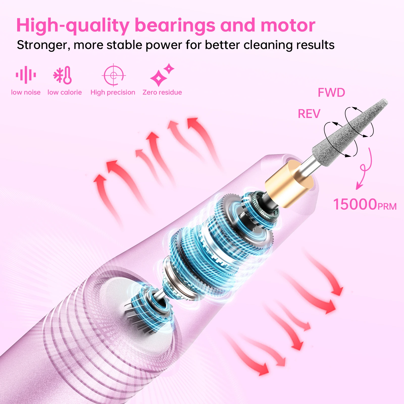 FB08 Factory Price Coreless Handpiece Nail Drill Wireless Nail Drill Manicure Pedicure High Quality Ceramic Nail Drill Bits