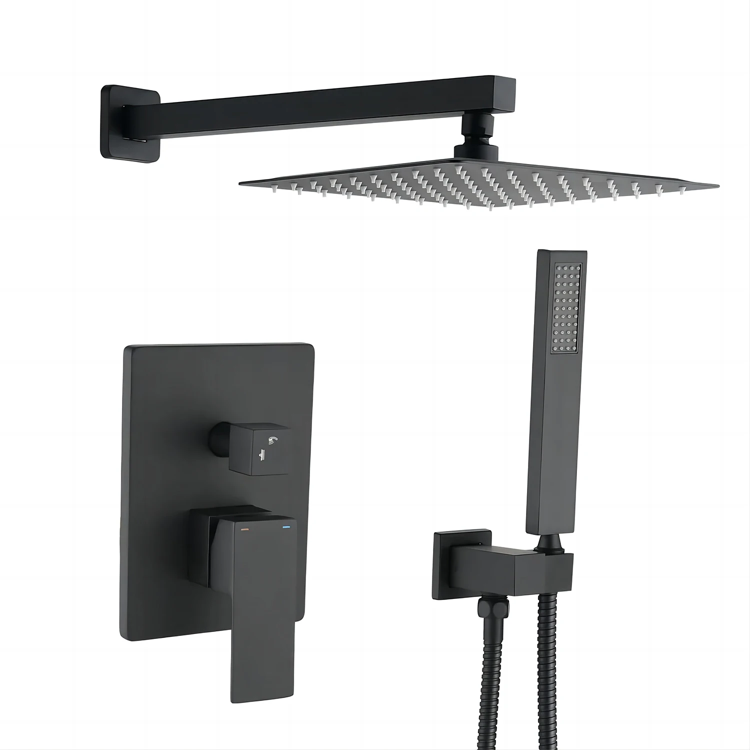YIDA Wall Mounted Rainfall Concealed Shower Mixer Faucet Set Bathroom Rain Shower System Bath & Shower Faucets