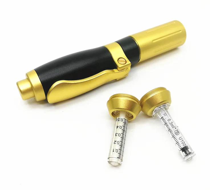 2021 hot selling anti wrinkle black gold pin metal Meso Gun 2 in 1 03ml fat dissolver 5 ml ampoules face lifting hyaluronic pen