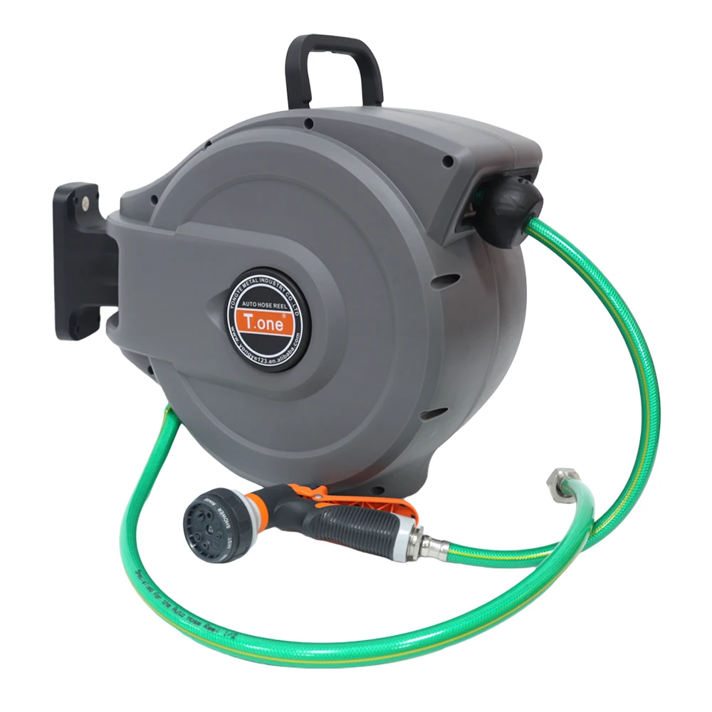 New Design Adjustable Industrial Lay Flat Hose Reel Ornate Decorative Garden Hoses Reels  Garden Water Hose Reel