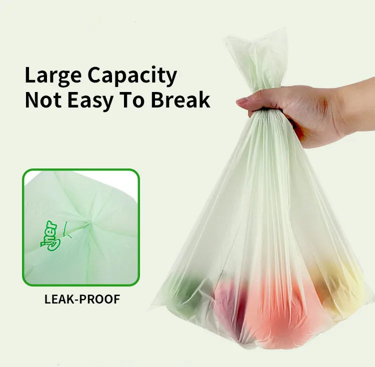 Wholesale Bin Bags with Your Logo Biodegradable Plastic Bag Compostable Cornstarch Garbage Kitchen Trash Bag