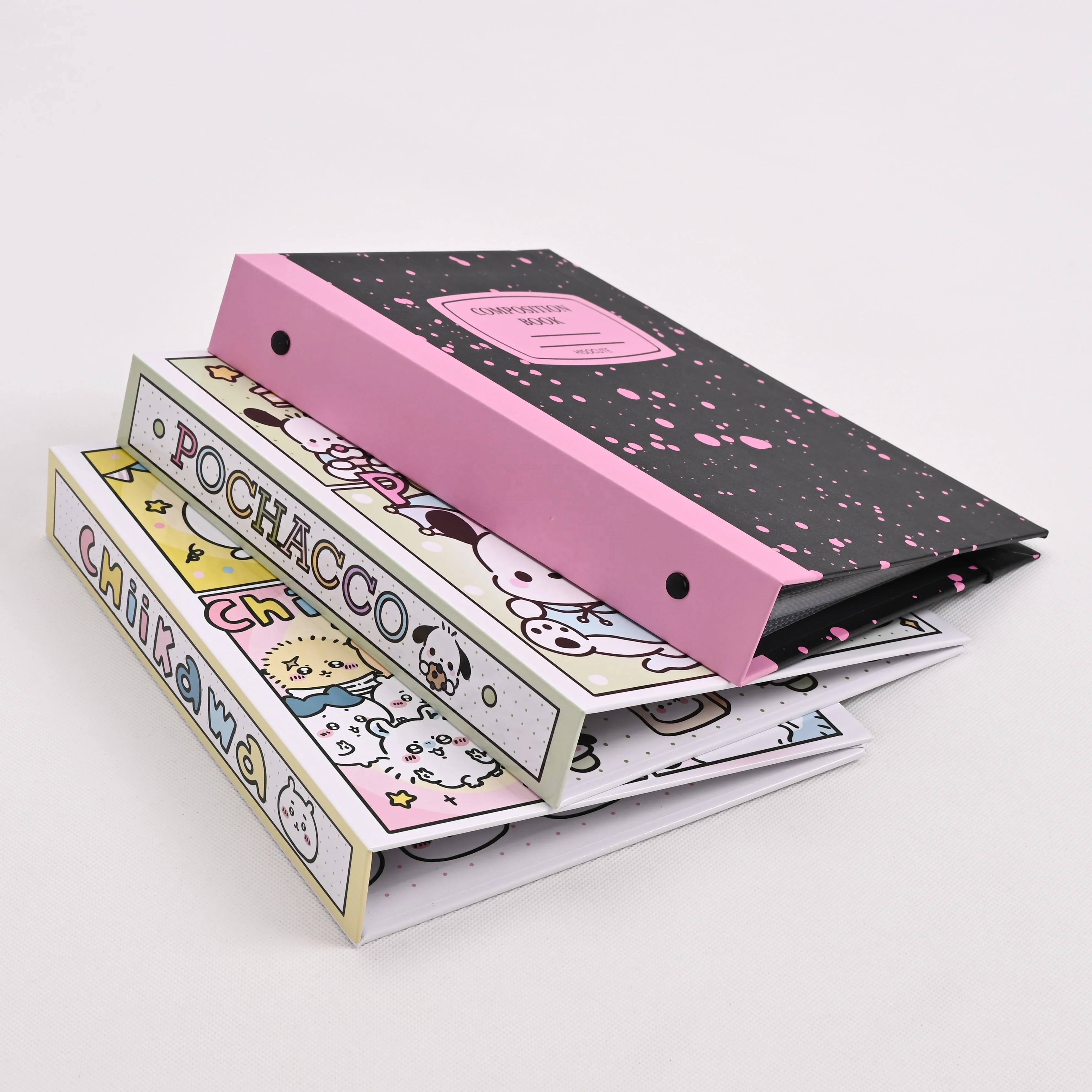 Bulk Wholesale Cartoon Super Cute Notebook With Paper Cover 6 rings Binder Spiral Bound Notebook For kids Student