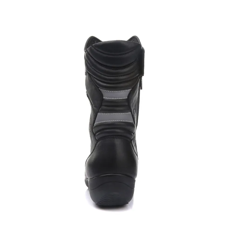 High Quality ARCX Calf Professional Protection YKK Zipper Waterproof Black Casual Cowhide Leather Womens Motorcycle Boots