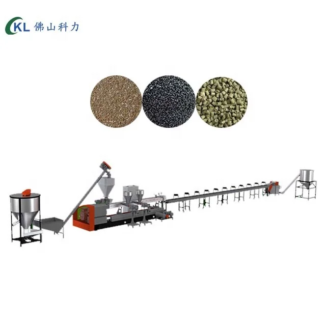 Plastic Recycling Pellet making machine with Twin screw modified Plastic Granulator