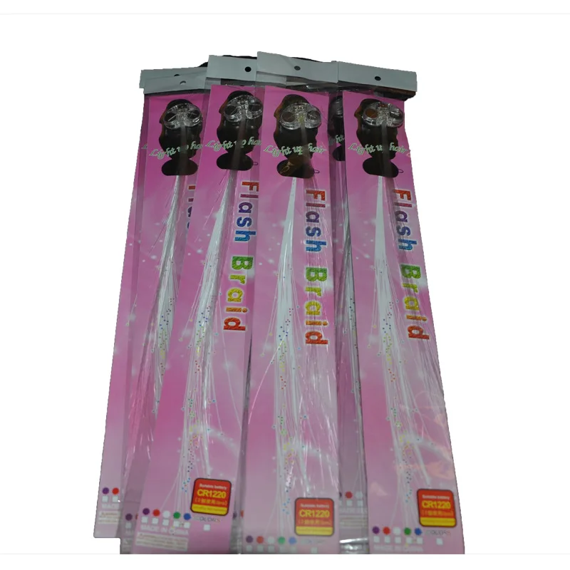 Colorful Flash Led Hair Braids Luminous Party Girl Hair Braid Night Club Lights-Up Led Hair Lights Flashing Multicolor