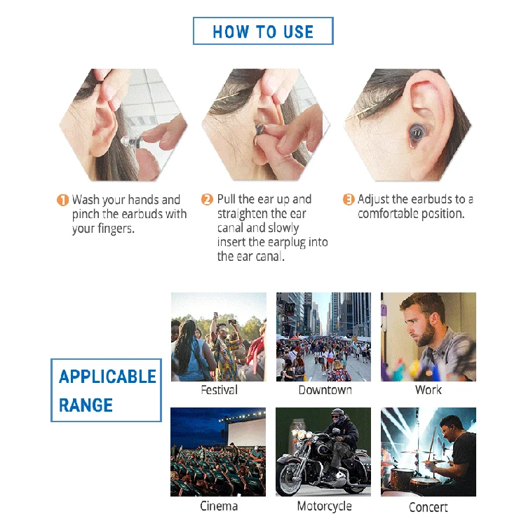 Professional High-Fidelity Silicone Music Earplugs Can Be Customized L Exclusive Logo For Concert