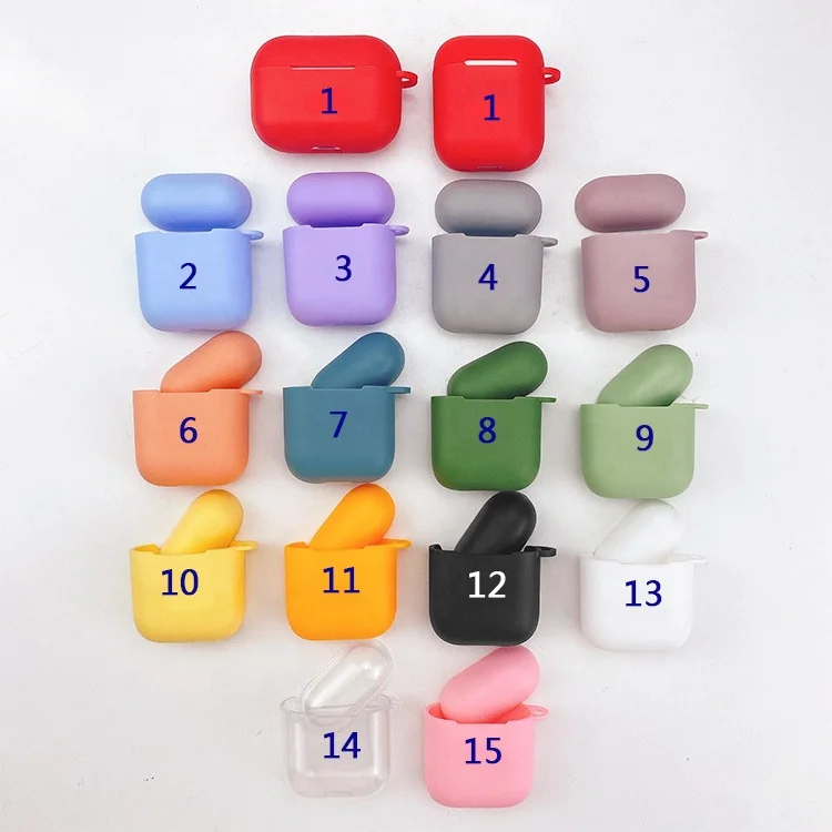 Factory price Charging Case Cover For Air Pods Portable Soft Silicone Skin cover case with Carabiner Keychain for Apple AirPod 3
