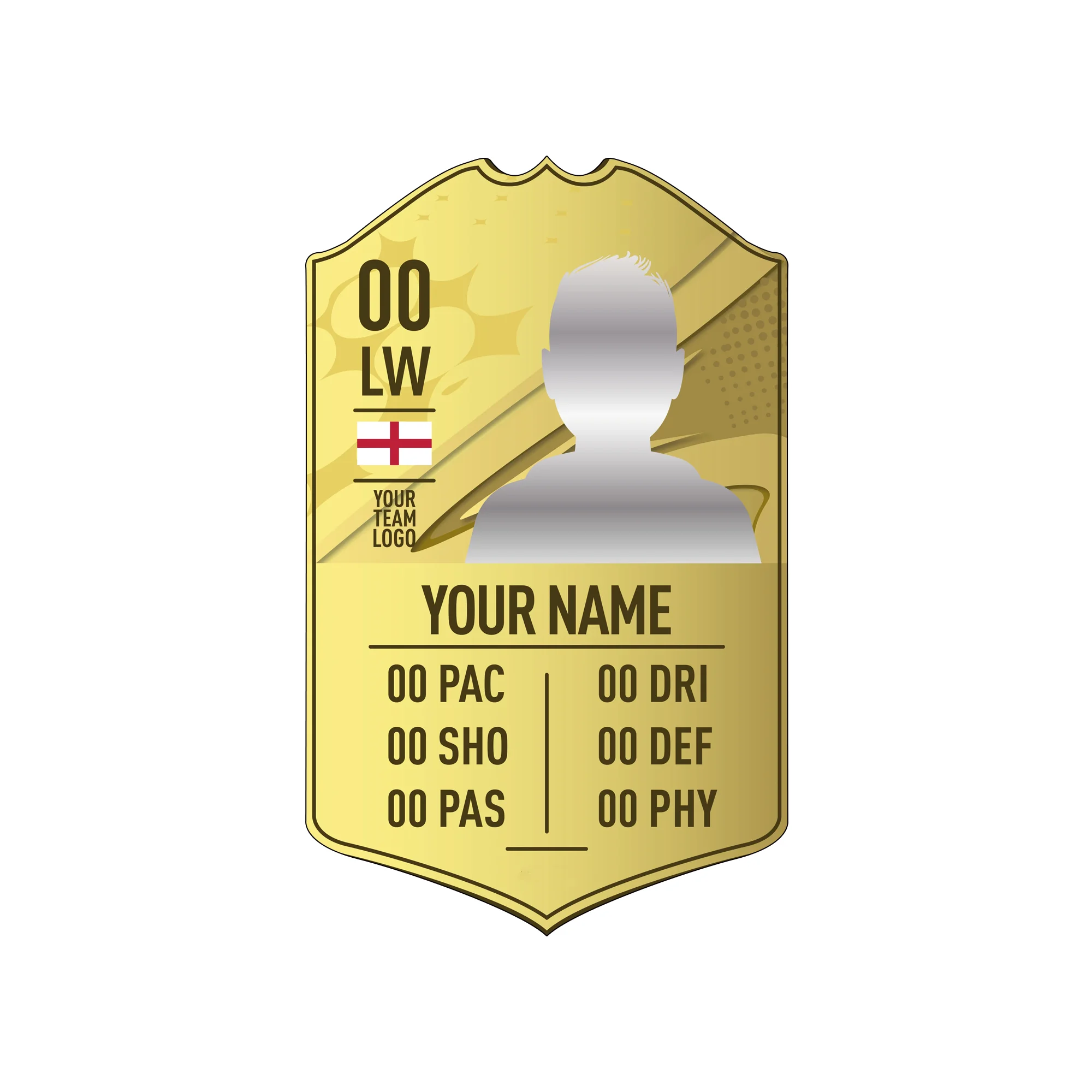 Football Stats Shield Personalized Sublimation Aluminum Metal Football Player Cards Photo Panel Blanks