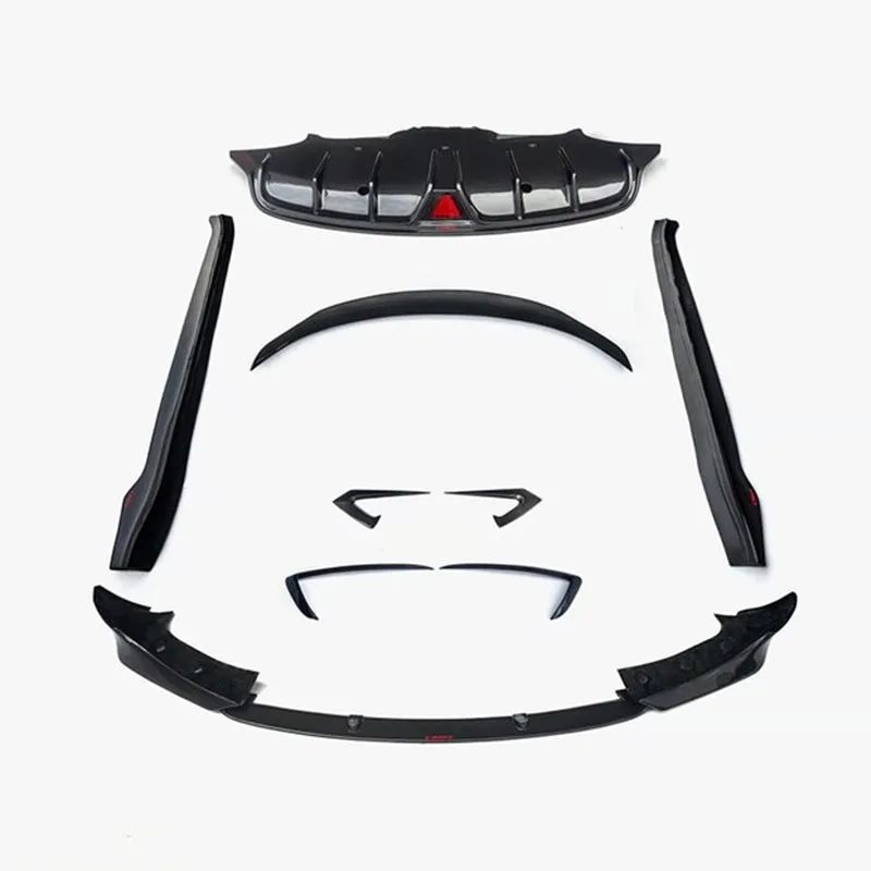 Full set Real Carbon fiber Front Diffuser , Rear Lip Spoiler ,Side Skirts , Wind knife For Tesla Model 3 Car Bumper 2017-2020