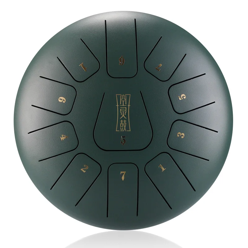 
2021 New Design 11 Notes 10 Inch Blue Steel Tongue Drum Handpan Hand Drum Musical Instrument 