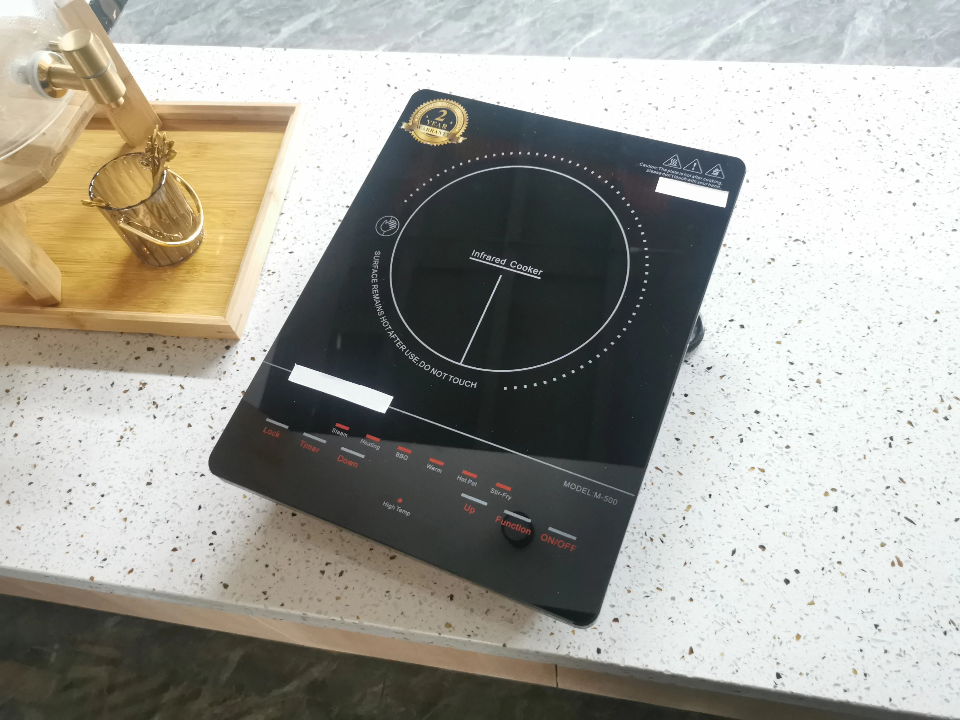 New models Black induction hob 2000W/Knob button Infrared stove single cooktop infrared hot stove