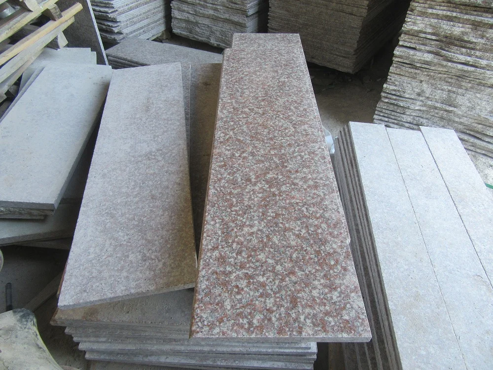Chinese Polished Granite Step Tiles G687 Pink Granite Stone Stairs