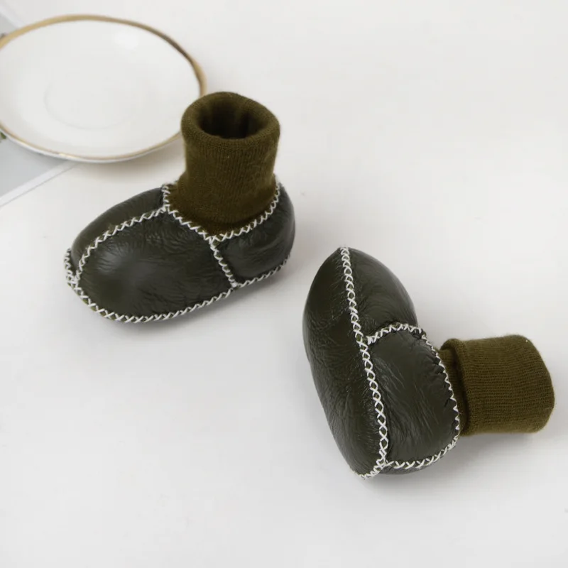 
6 Colors High Top Toddler Baby Winter Shoes Soft Plush Sheepskin Wool Snow Booties 