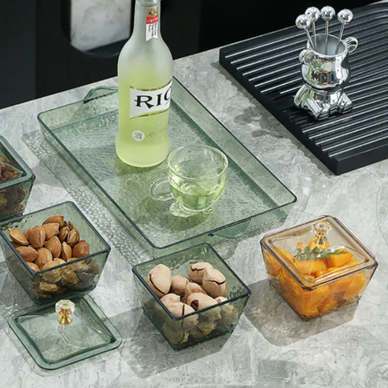 6 cells light luxury nut snack tray, fashion and minimalist candy box