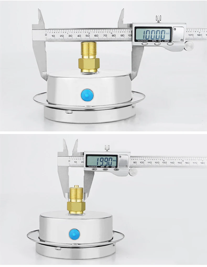 Factory hot seal 600mbar 100mm diaphragm type 304ss stainless steel back with flange capsule pressure gauge