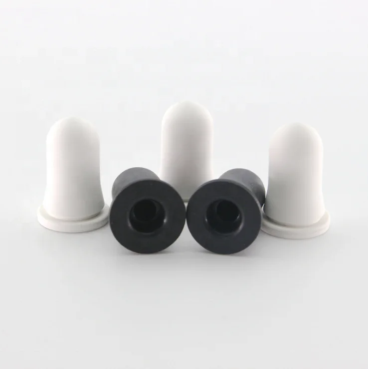 High Quality Customized Rubber Head Black White Silicone Teat for Essential Oil Glass Dropper Bottle