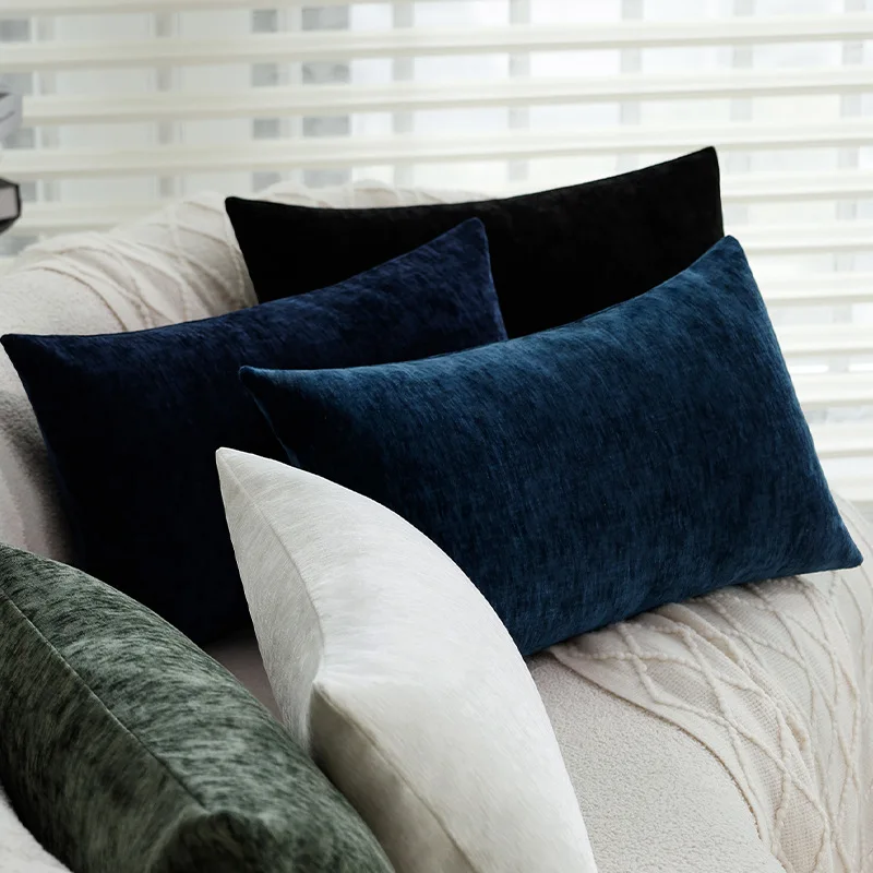 Luxury Chenille Throw Pillow Covers 30x50cm Rectangle Soft Plush Modernism Design Cushion Cover for Bedroom Living Room Hotel