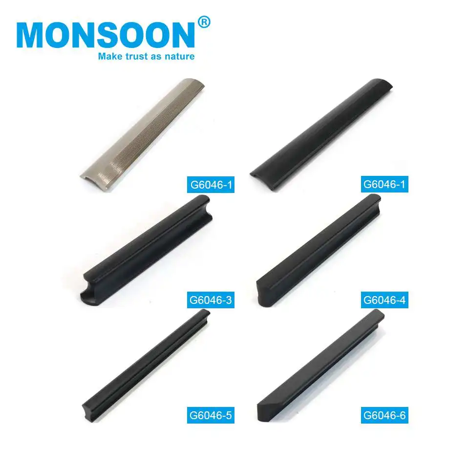 Furniture hardware Drawer Kitchen Cabinet Pull cupboard wardrobe handles aluminium profile cabinet door handle