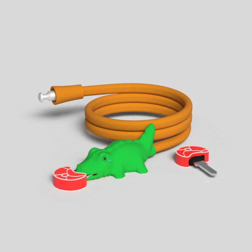 Cute animal shape Environmental protection silicone tape scooter  Anti theft kids bike lock