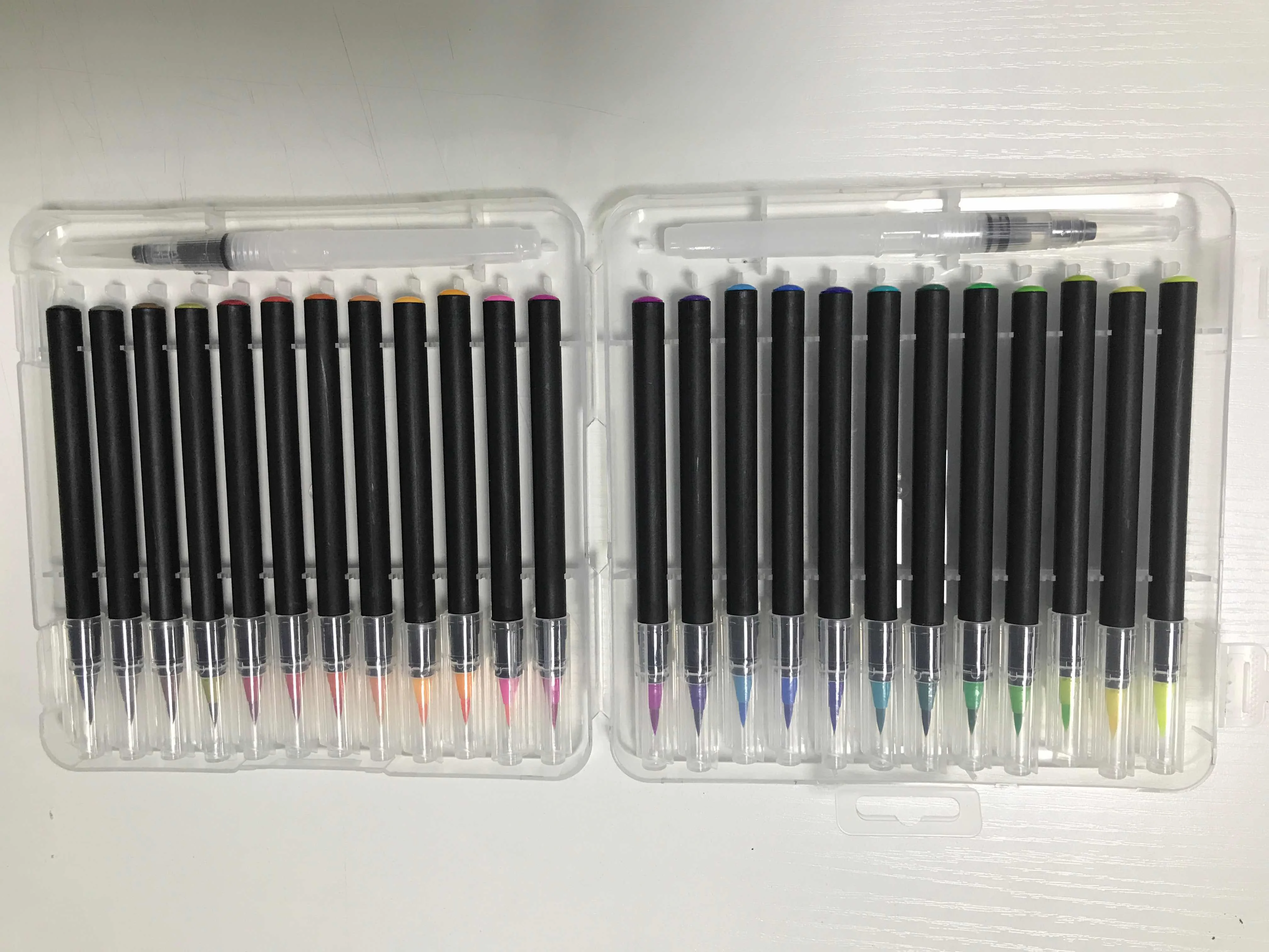 24 Premium Soft & Flexible Real Brush Tipped Art Markers Watercolor Brush Tip Pen Set