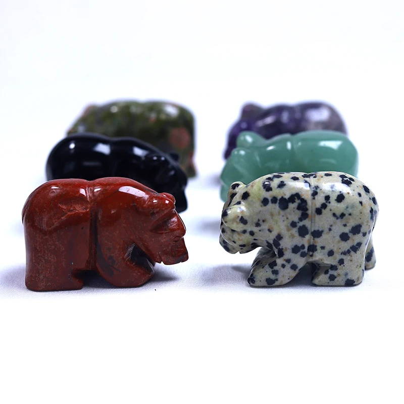 crystals wholesale bulk natural stone hand carved bear  crystal crafts souvenir quartz healing crystals