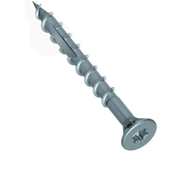 wood crews High Quality Exterior Outdoor Star Drive Gray Coated Flat Head Wood Screw Fasteners #10 x 3 Bits