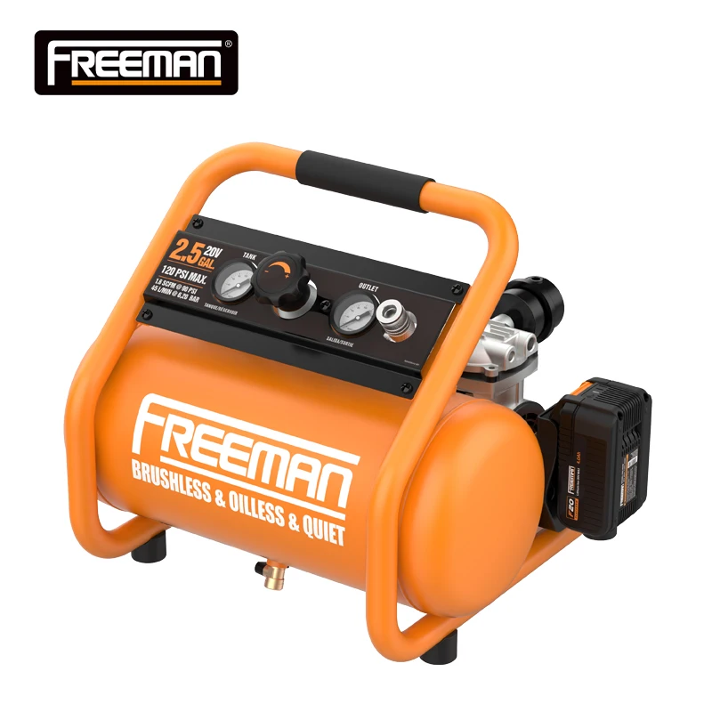 Freeman 20V 2/3 HP 120 PSI Electric Oil Free Quiet Cordless Portable Piston Air Compressor for Car Tires