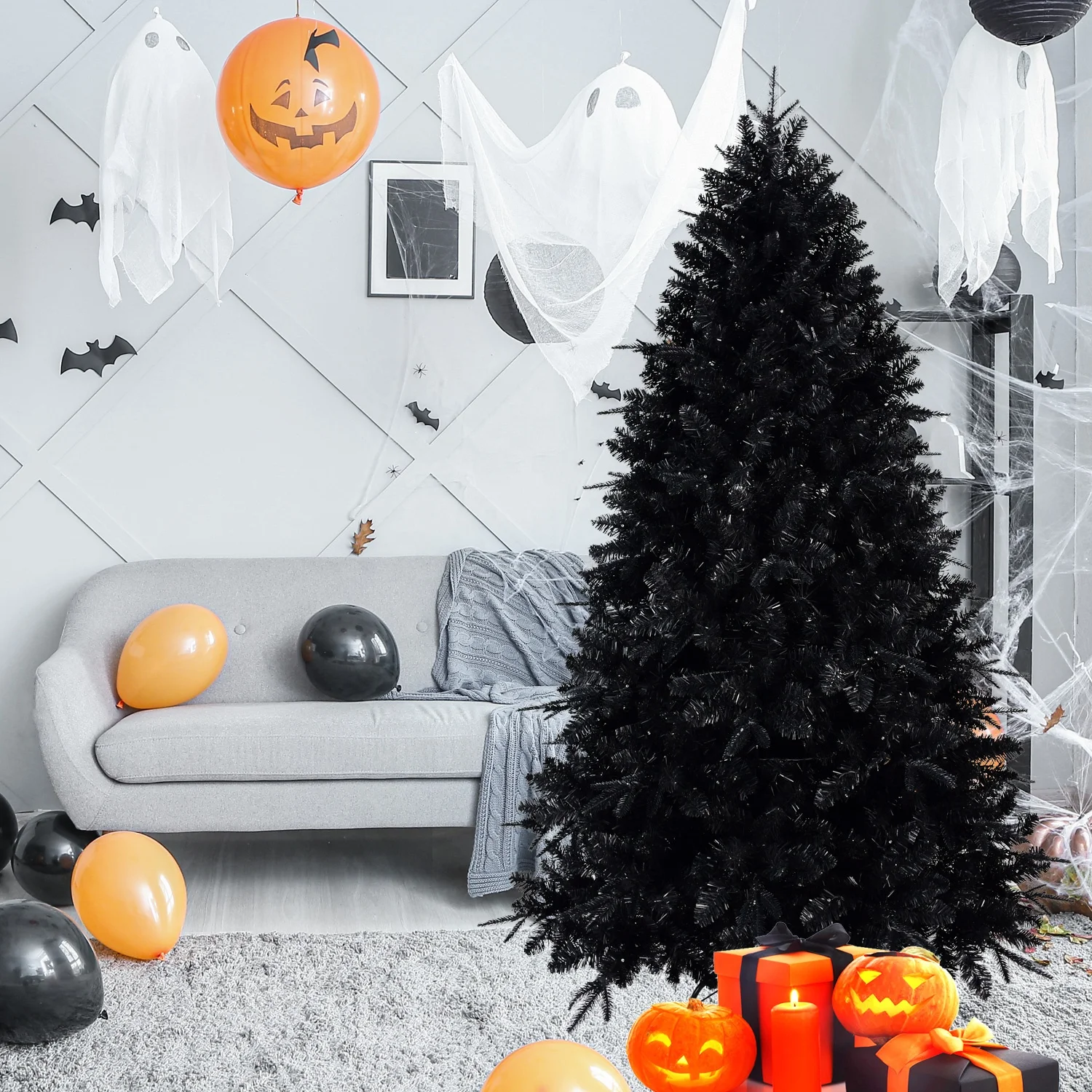 Festival Artificial  blue led light 240cm christmas tree decoracion for hotel used