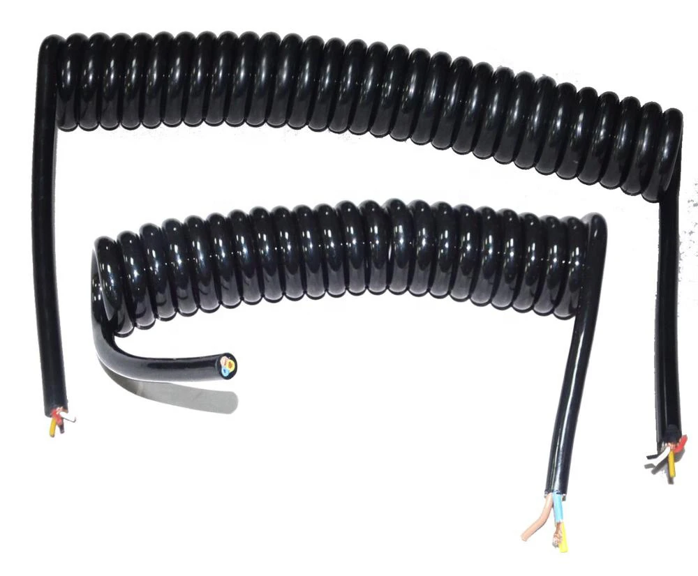 Guangying Brand Spring Spiral Cable Wire  2 3 4 5 6 7 8 9 10 12 14 16 Core custom coiled with small MOQ