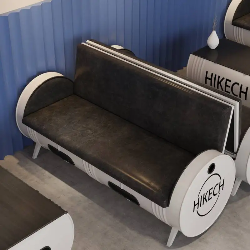 Creative Oil Drum Iron KTV Leisure Bar Set Card Seat Sofa and Chair Combination with Industrial Wind Customizable Bar Table