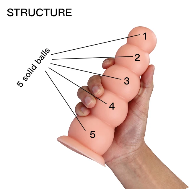 
2021 new small five beads real simulation rubber penis dildo female masturbation device European and American dildo adult sex to 
