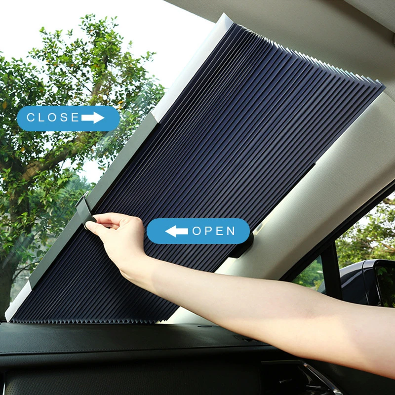 Customized Size High Quality Retractable Front Windshield car Curtains Sun Shade