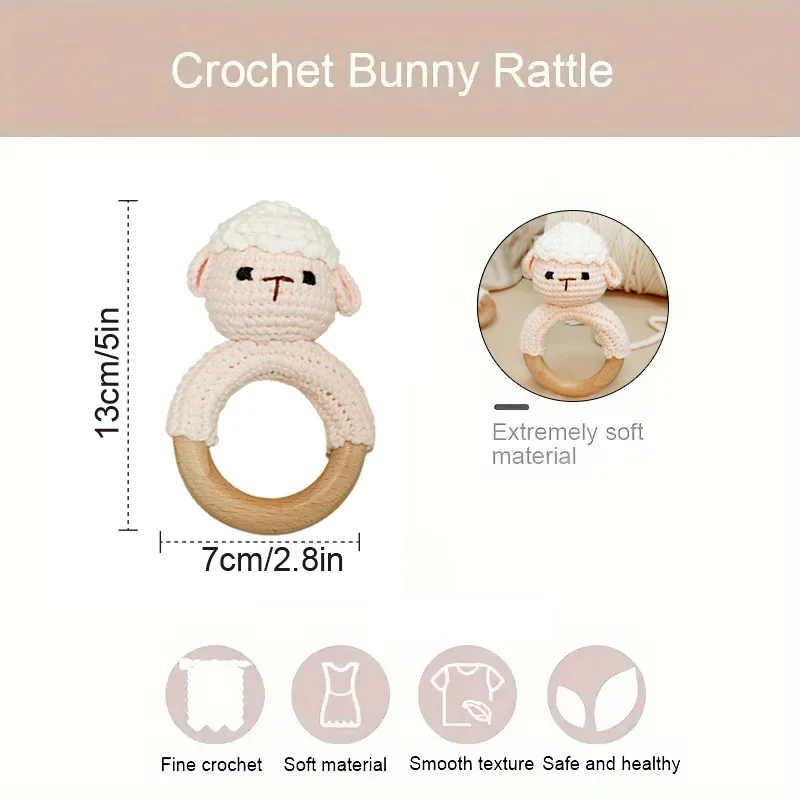 Crochet Panda Rattle Baby Toy - Soft Knit Animal Doll For Soothing & Chewing, Perfect Gift For Christmas, Corban Festival