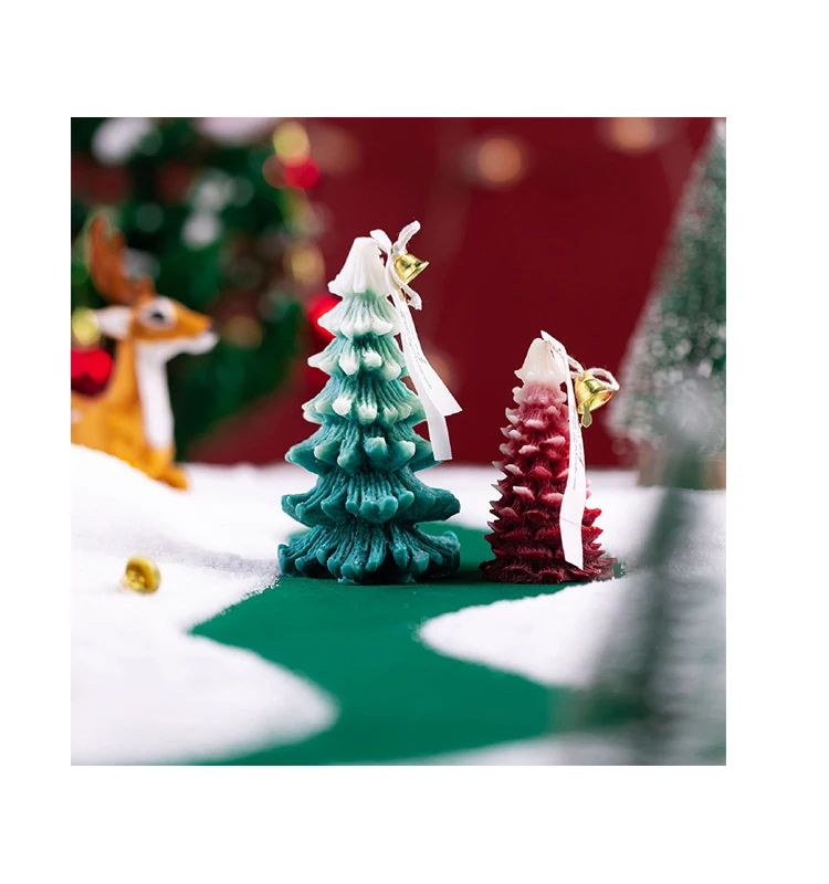 Duoyou christmas tree decoration scented candles different size  scented candles holiday home party decoration