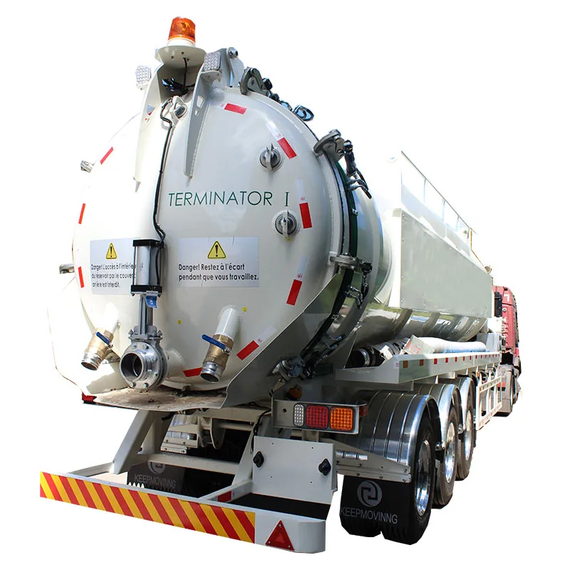 High quality 3 axles 32CBM vacuum truck sewage suction water tank trailer body manufacturer