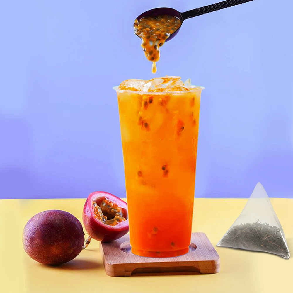 
Taiwan Boba Reusable Milk Tea Plastic Bag Packing Lychee Passion Fruit Black Tea Bubble Tea 