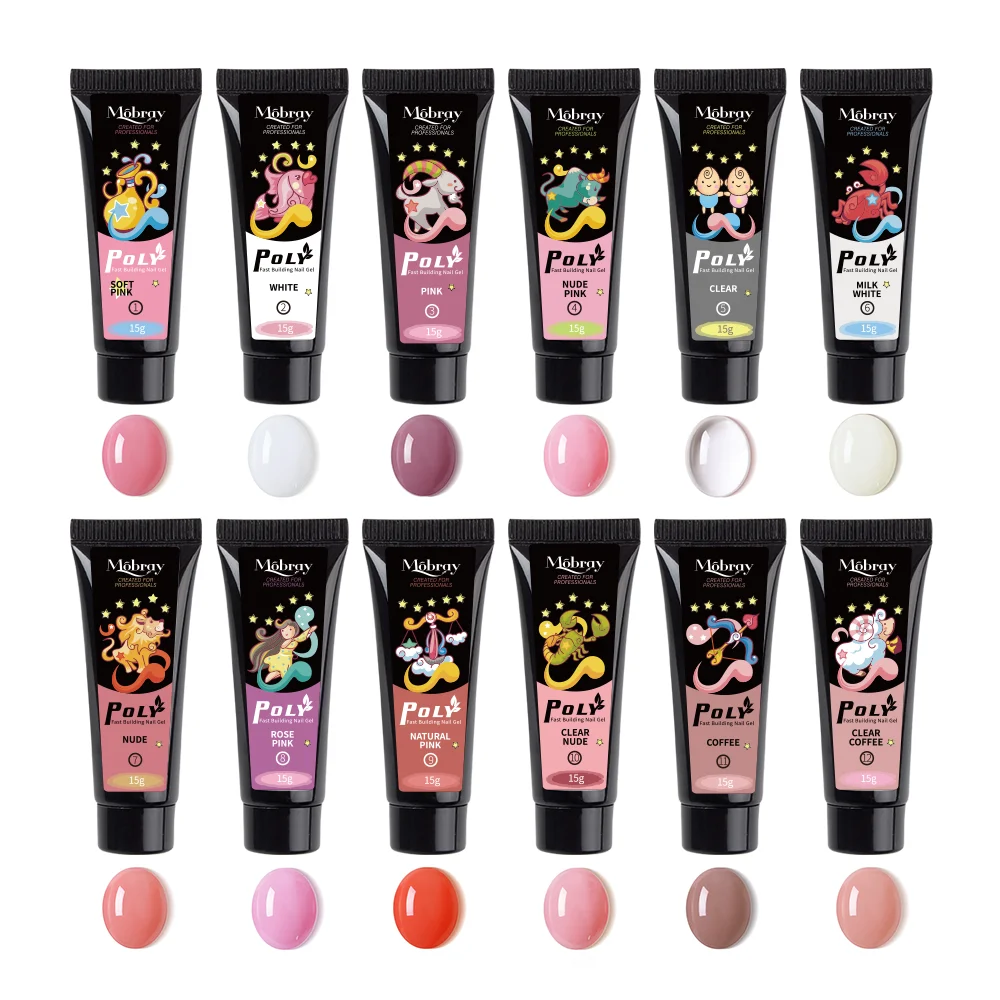 Поли гель быстрое строительный гель 15 г ногтей акрил гель 12 созвездий для наращивания ногтей 12 видов цветов