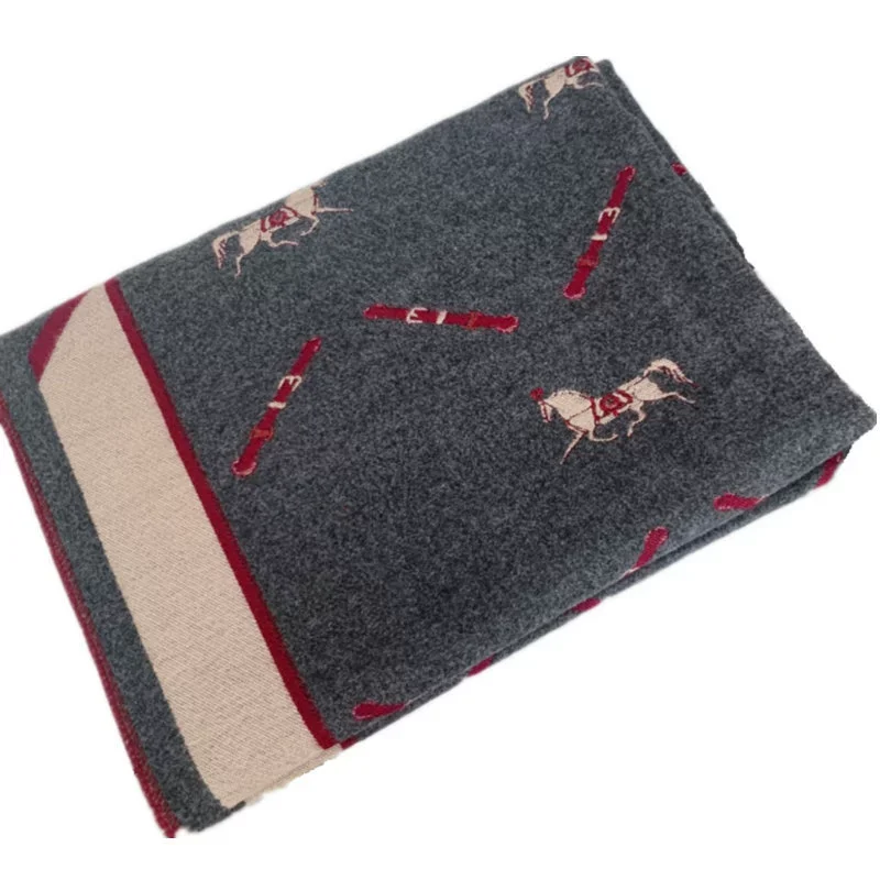 Pashmina Leather buckle equestrian scarf Fashion warm shawl scarf for women Versatile jacquard scarf