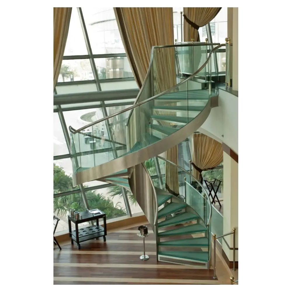 Prima Staircase  Handrail Design Luxury Gold Staircase Metal Sheets Outdoor Wrought Iron Spiral Staircase Prices