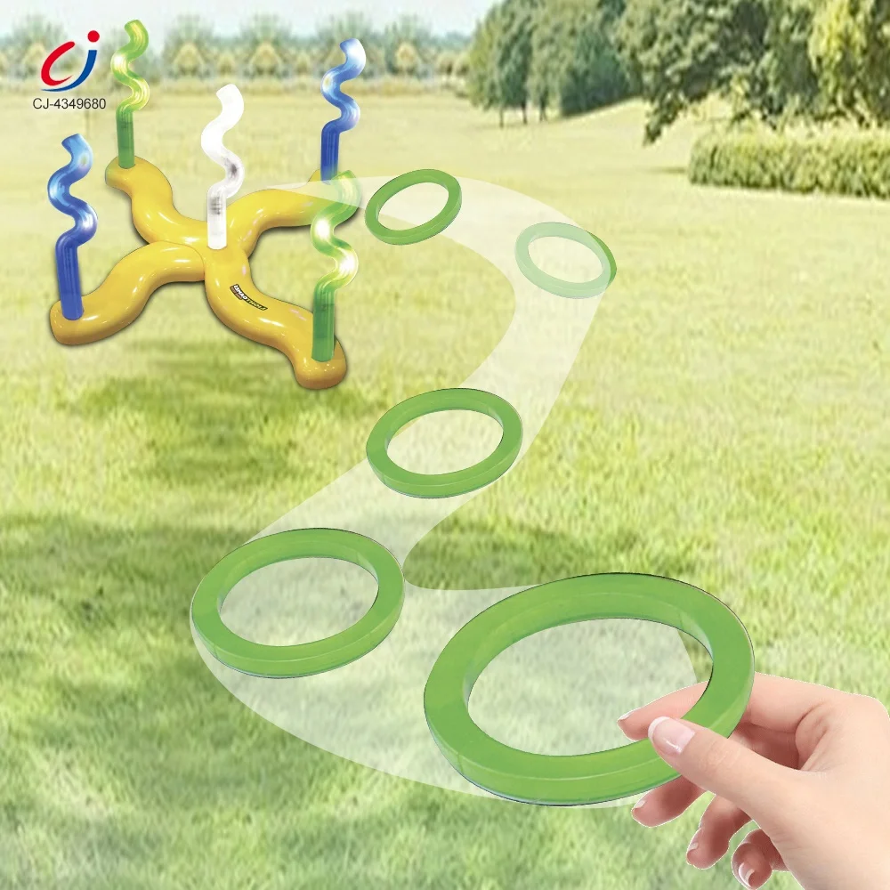 Chengji ferrule game sport indoor plastic outdoor funny toy five rings light-up led colorful play set toss a ring