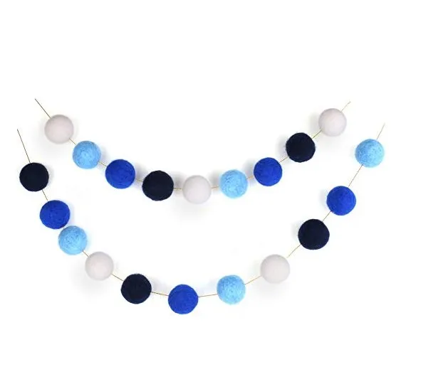 Colors Wool Felt Ball Pom Pom Garland for Christmas Tree Garland