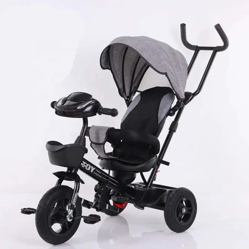 Baby Tricycle 3 1 Children Kids Bike Stroller Folding Push 4 Trike Wheel Tricycles