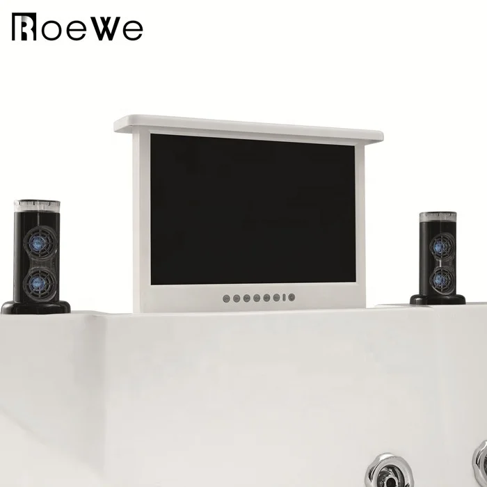 2 person water massage with tv drop-in bath tubs with digital control acrylic hydromassage whirlpool bathtub