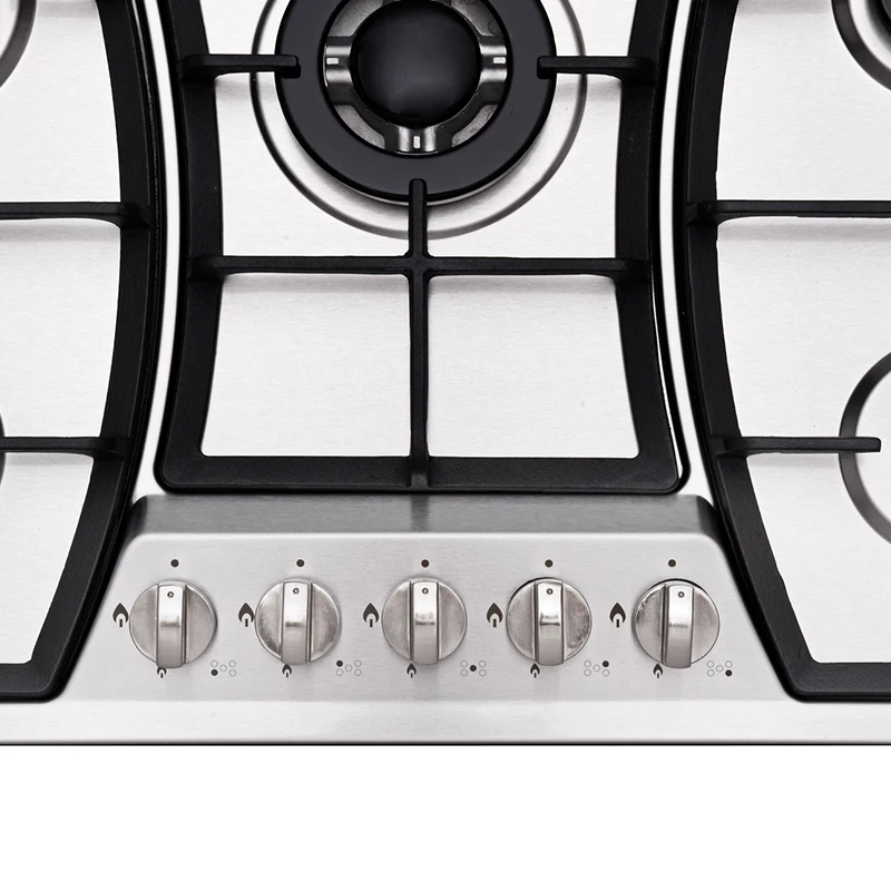 
Modern Kitchen 5 Burners Stainless Steel Panel Built-in Gas Stove Gas Cooktop 