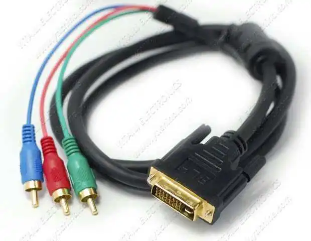 2023 new arrival wholesale top black 1.5m 28AWG 24K GOLD Plated VGA To 3RCA Color Difference Cable For Computer