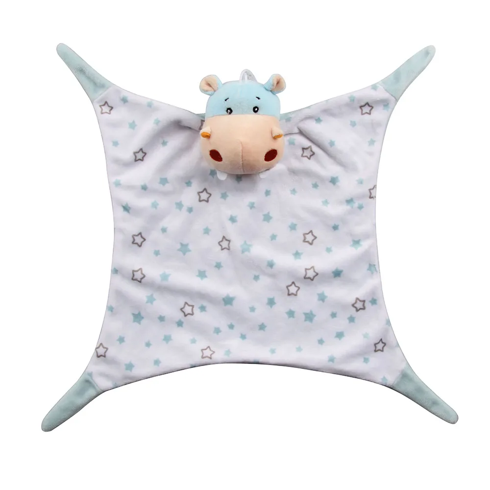 
Plush baby comforter soft baby security blanket cute hippo panda rabbit elephant head infant comforter 2 layer down comfoter 