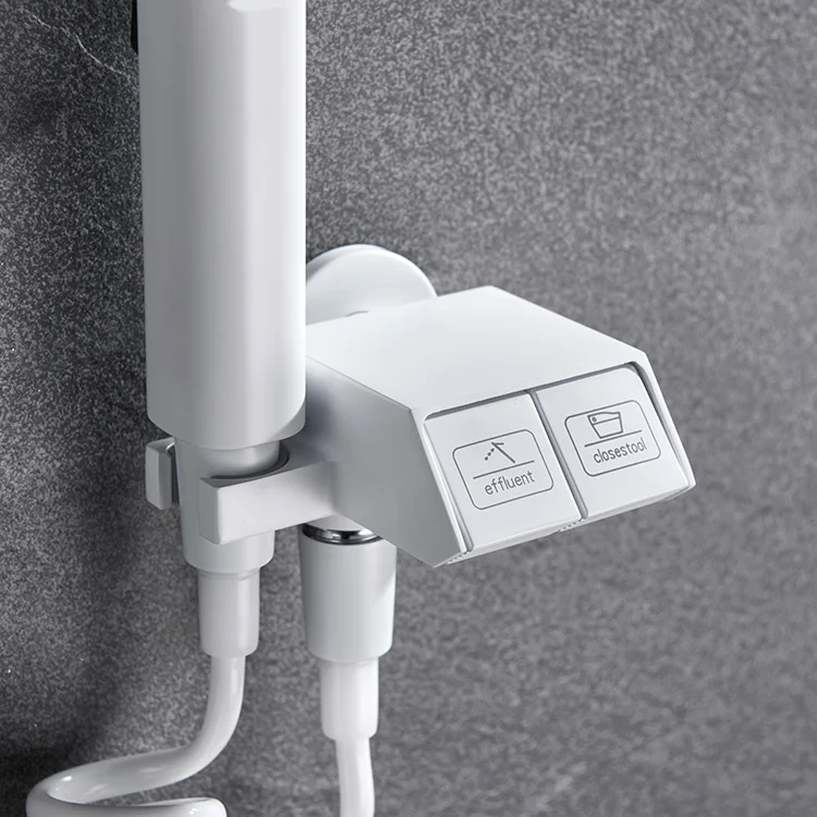 Kidolux Brass Valve Body Warm Water Bathroom Spray Gun Shataf WC Hand Held Muslim Shower Shattaf Bidet Faucet Sprayer for Toilet