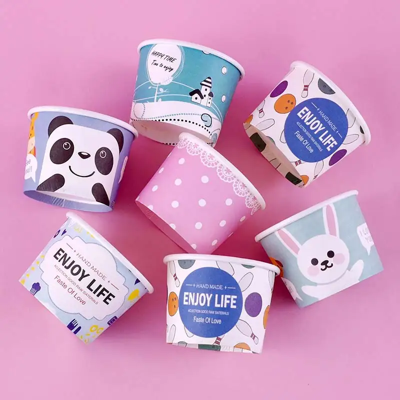 ice cream cups 100 ml cardboard containers for ice cream pint ice cream with spoon