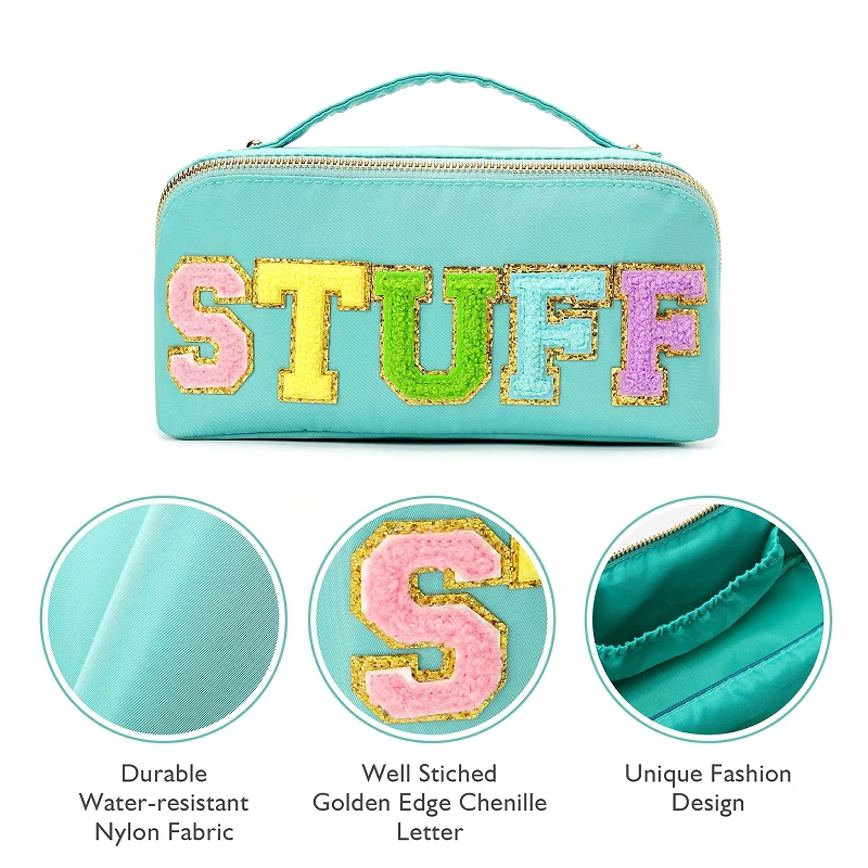 2024 Custom Fashion Logo Nylon Makeup Bags For Travel Women Cosmetic Cases